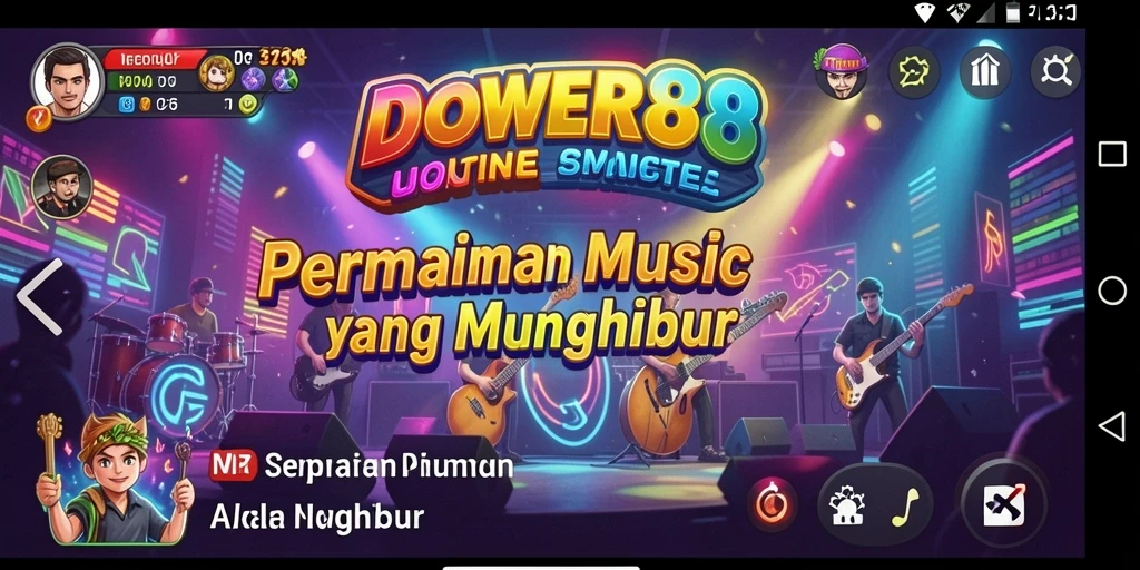 Tampilan gameplay DOWER88 dengan banyak lagu dan tantangan musik.