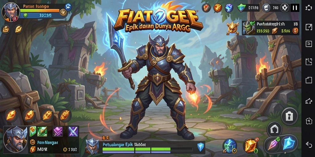 Screenshot gameplay FIATOGEL yang menampilkan pertarungan seru di dunia ARPG.