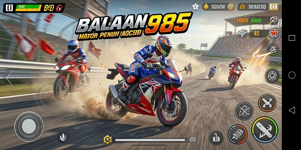 Tampak aksi balapan motor yang mendebarkan di HOT985.