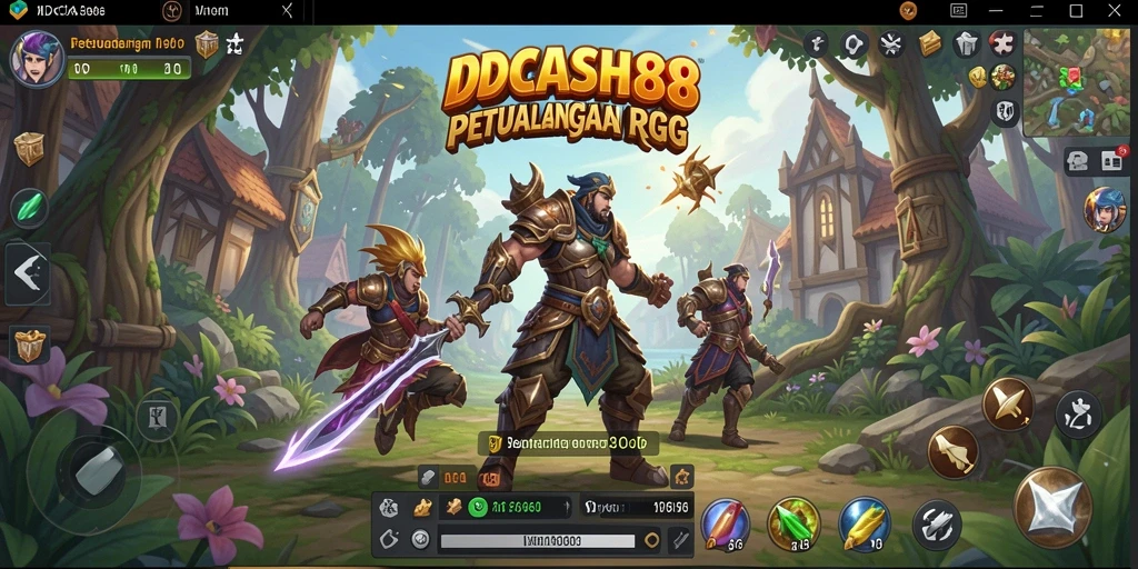 Tangkapan layar IDCASH88 menunjukkan aksi pertempuran epik antara karakter dalam dunia RPG.