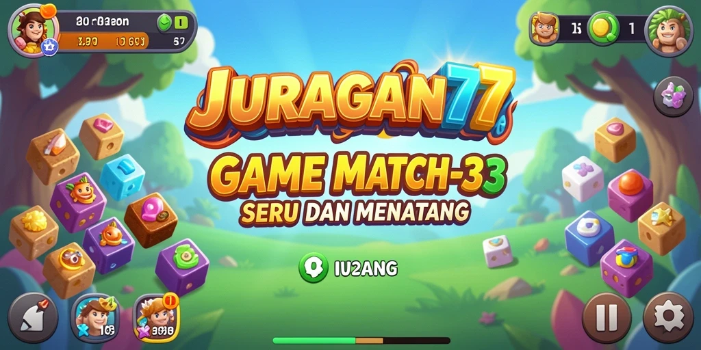 Tampilan gameplay menarik dari JURAGAN77 dalam genre Match-3.