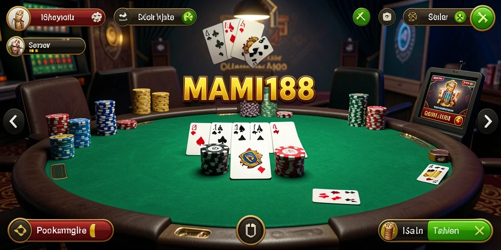 Tampilan gameplay poker yang seru di aplikasi MAMI188.