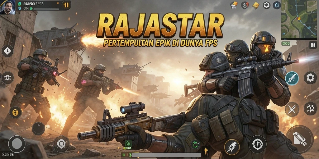 Tampilan menegangkan dalam pertarungan FPS RAJASTAR.