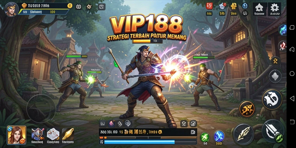 Screenshot gameplay <strong>VIP188</strong> yang menunjukkan pertarungan strategis mendebarkan.